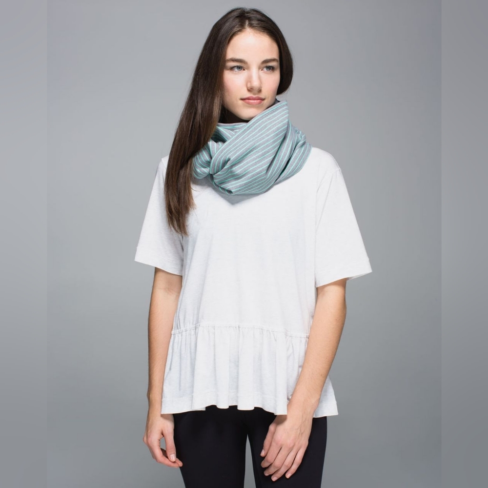 Lululemon Vinyasa Scarf Rulu Parallel Stripe Menthol Heathered Slate, EUC